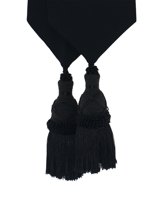 Fascia ecclesiastica nera con nappe CIN-CZp