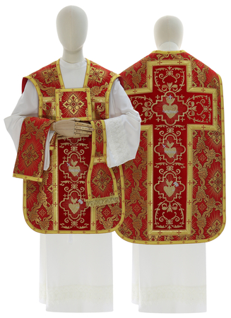 Casulla romana "Corazón de Jesús, María, José" R822-AC9