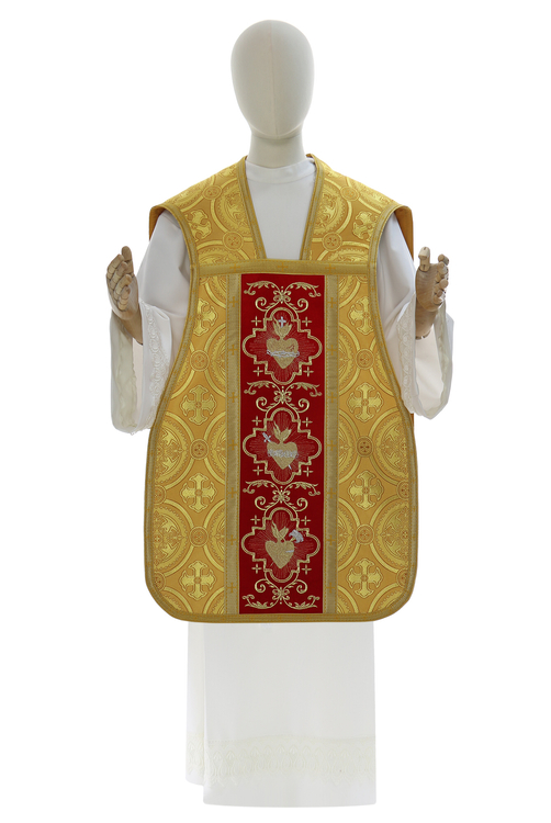 Casula romana "Cuore di Gesù, Maria, Giuseppe" R822-AGC8