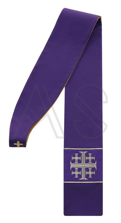 Stuła gotycka dwustronna "Krzyże Jerozolimskie" SZ1