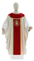 Chasuble gothique "Coeur de Jésus, Marie, Joseph" G822-A25