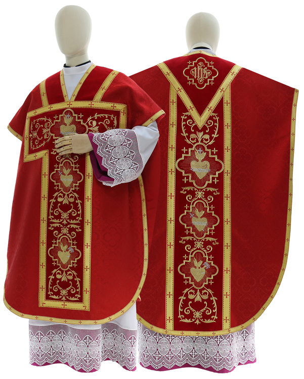 Chasuble "Saint Philippe Neri" "Coeur de Jésus, Marie, Joseph" F822-A25