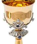 Mass chalice decorated with sapphires
