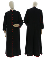 Black cassock with red trim CASS-CZ-C