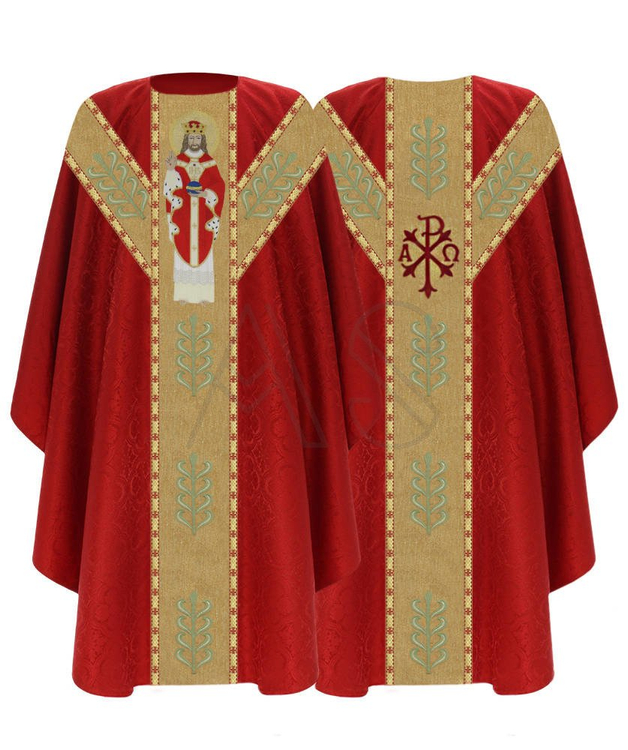 Chasuble semi-gothique "Christ le roi" GY466-C25