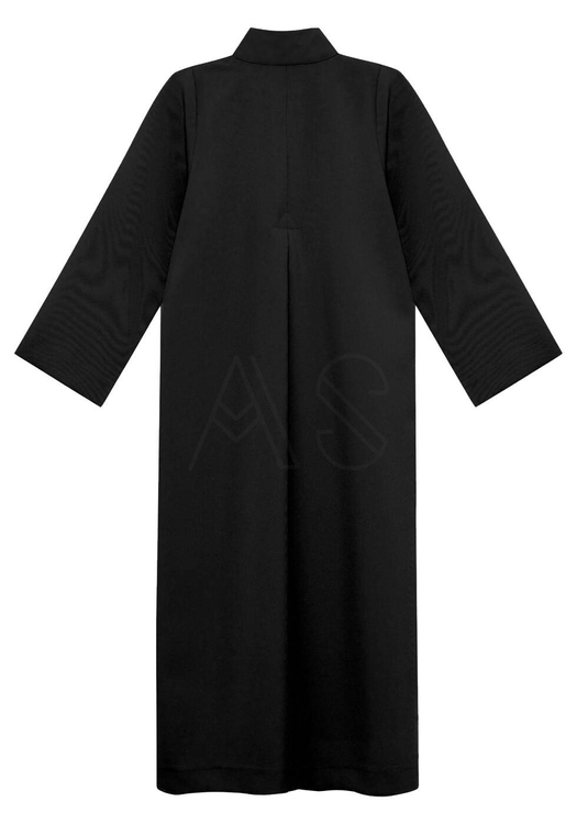 Black minister's cassock ASC3-CZ