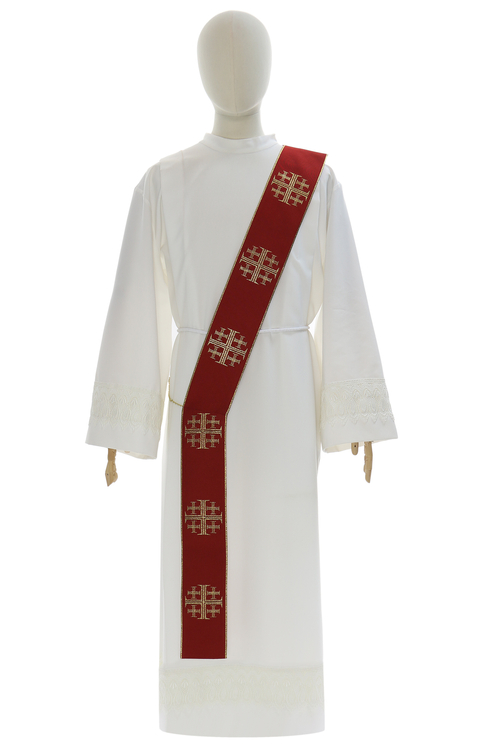 Estola para diácono "Cruces de Jerusalén" SD103-C