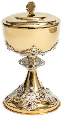 Ziborium mit Rubinen verzierter