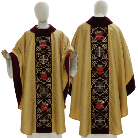 Casula gotica "Cuore di Gesù, Maria, Giuseppe" 908-A25g