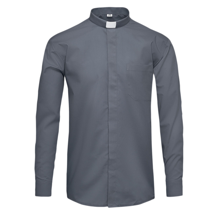 Chemise de prêtre graphite, manches longues KD-SZ2
