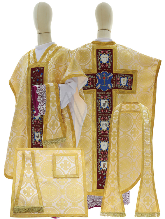 Casula di seta "Passione e Resurrezione di Gesù Cristo" F820-F8