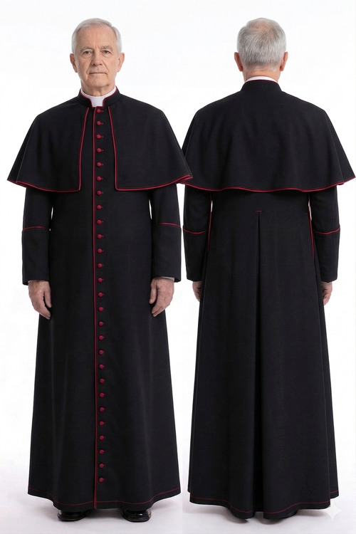 Cassock with shoulder cape - CASS-M