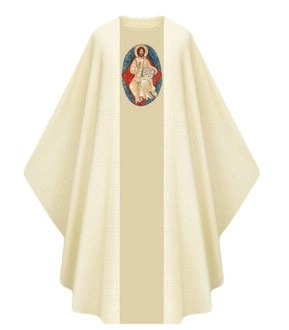 Chasuble gothique "Jésus est ressuscité" G446-AK