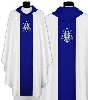 Casulla gótica mariana 696-BN