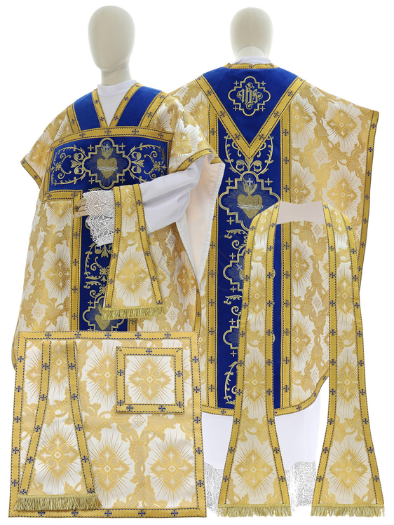 Chasuble "Saint Philippe Neri" "Coeur de Jésus, Marie, Joseph" F822-AZ9