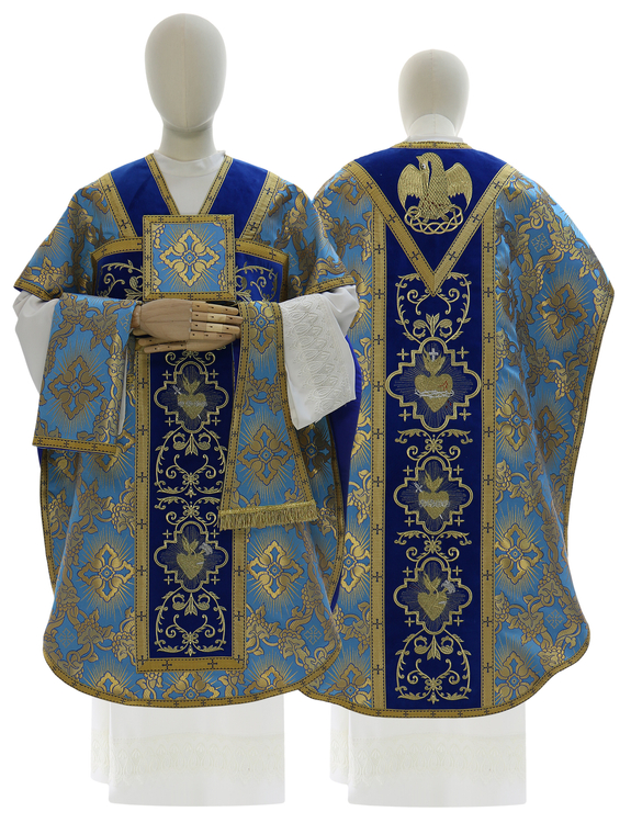 Chasuble "St. Philip Neri" "Heart of Jesus, Mary, Joseph" F822-AN9-PEL