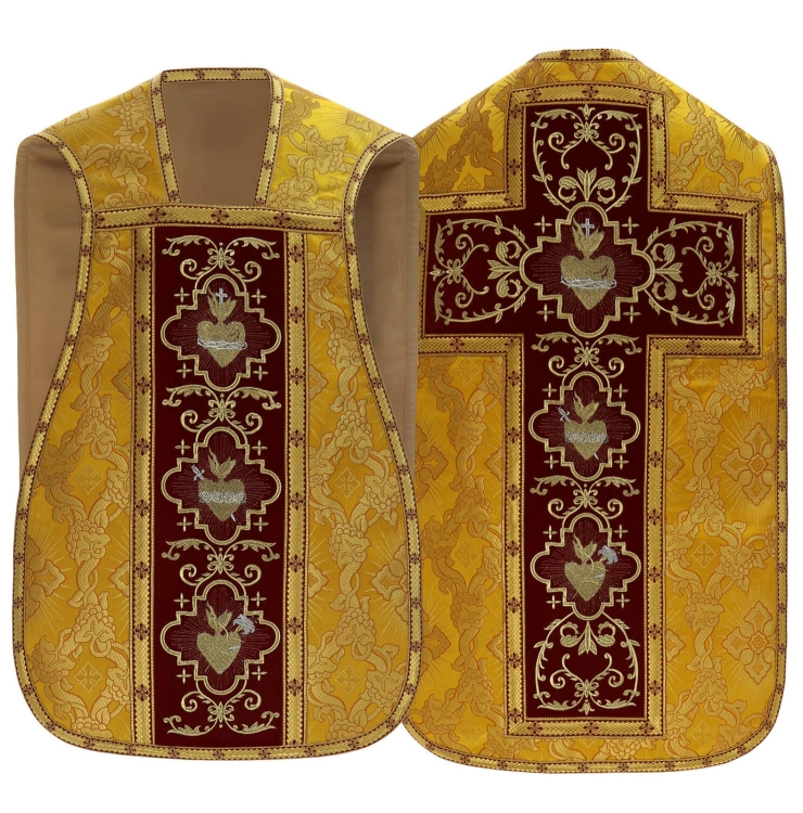 Casulla romana "Corazón de Jesús, María, José" R822-AKC9