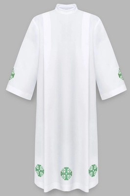 Alb with green Jerusalem crosses A4-Z