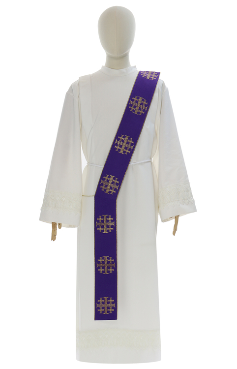 Estola para diácono "Cruces de Jerusalén" SD103-F