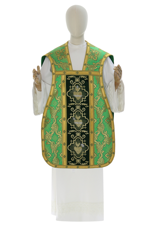 Casulla romana "Corazón de Jesús, María, José" R822-AZ9