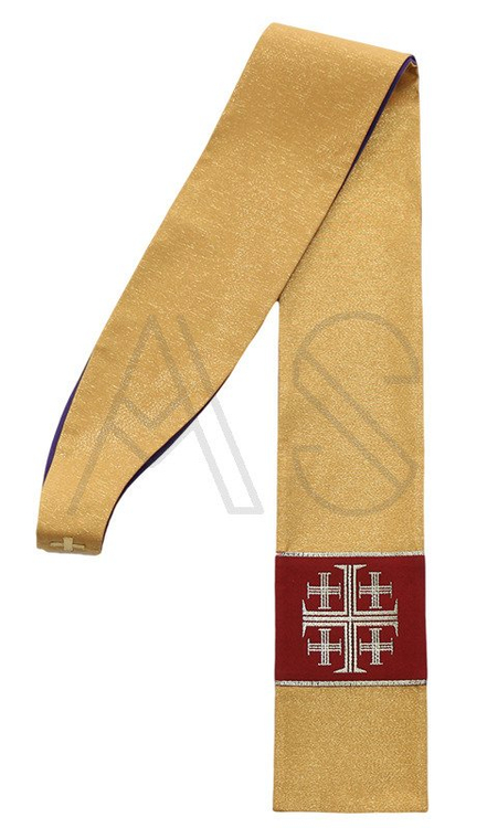 Étole gothique réversible "Croix de Jérusalem" SZ1