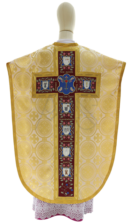 Casula di seta "Passione e Resurrezione di Gesù Cristo" F820-K8