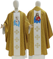 Chasuble gothique "Coeur de Jésus Coeur de Marie" 735-G16