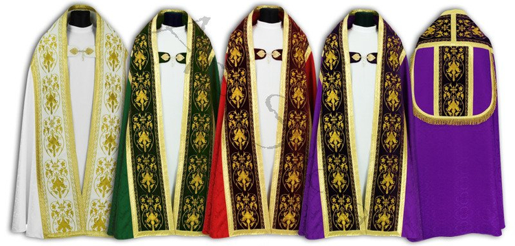 Garnitur von 4 römischen Pluvialen SET-KT557-A25