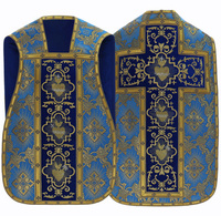 Roman chasuble "Heart of Jesus, Mary, Joseph" R822-AN9