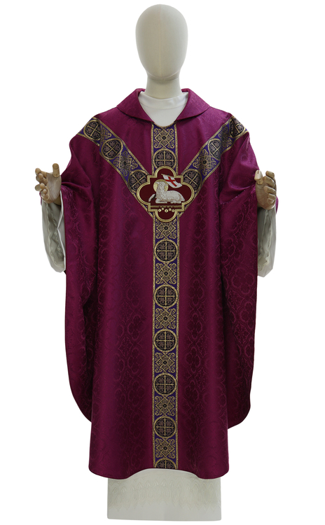 Casulla semigótica "Cordero de Dios" Y202-25-AB