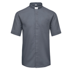Camicia da sacerdote grigio, maniche corte KK-SZ2