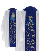 Chasuble gothique "Notre dame du scapulaire" 453-BN25