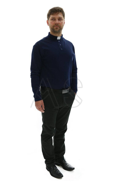 Polo a maniche lunghe PD-G blu navy