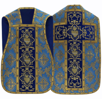 Roman chasuble "Heart of Jesus, Mary, Joseph" R822-AN9
