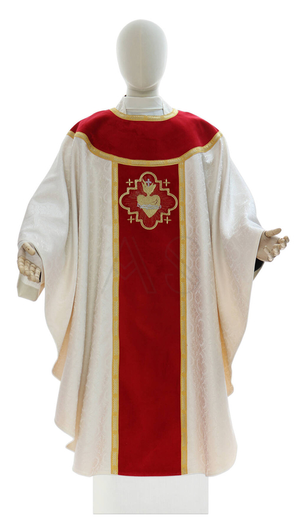 Gothic Chasuble "Heart of Jesus, Mary, Joseph" G822-A25