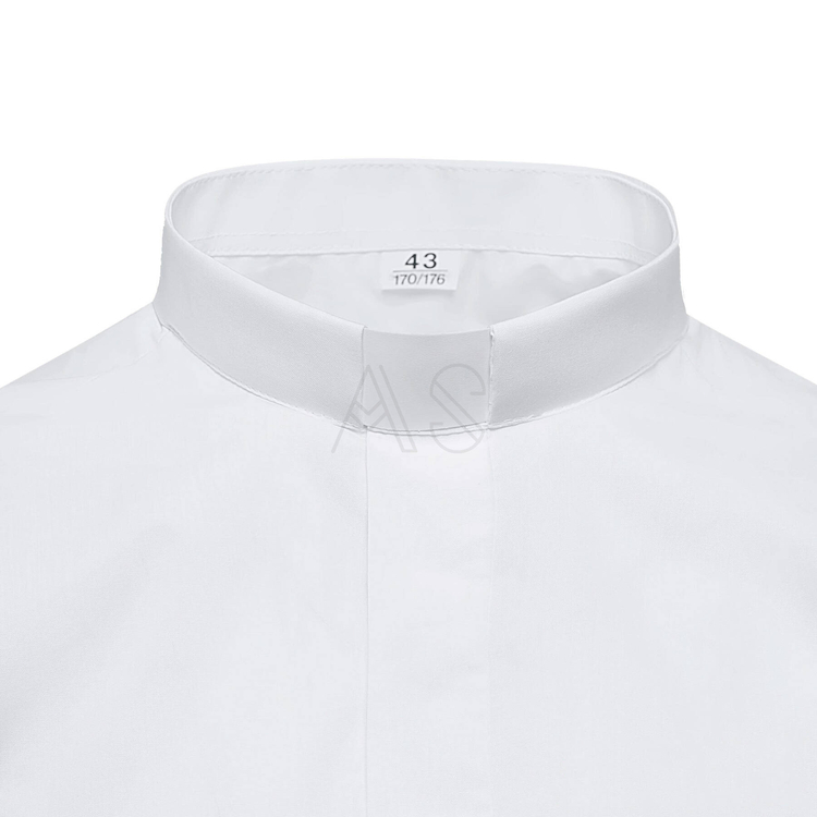 Biała koszula kapłańska, krótki rękaw KK-B