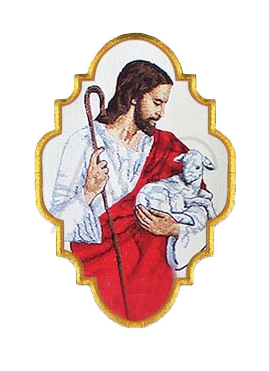 Bestickte Applikation "Jesus ein guter Hirte"