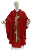 Chasuble gothique "IHS avec des épis de maïs"